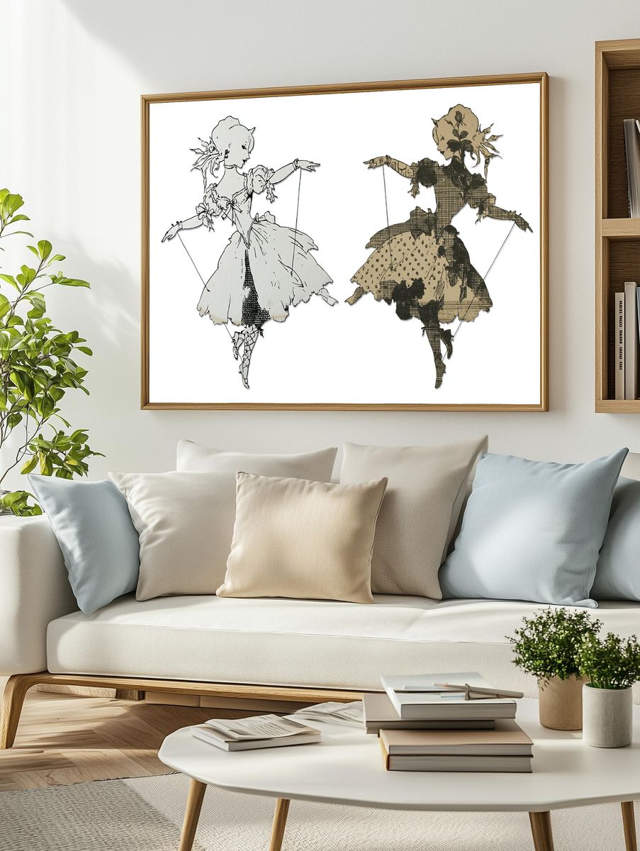 Ballerina Paper Cut Poster. — room view 2
