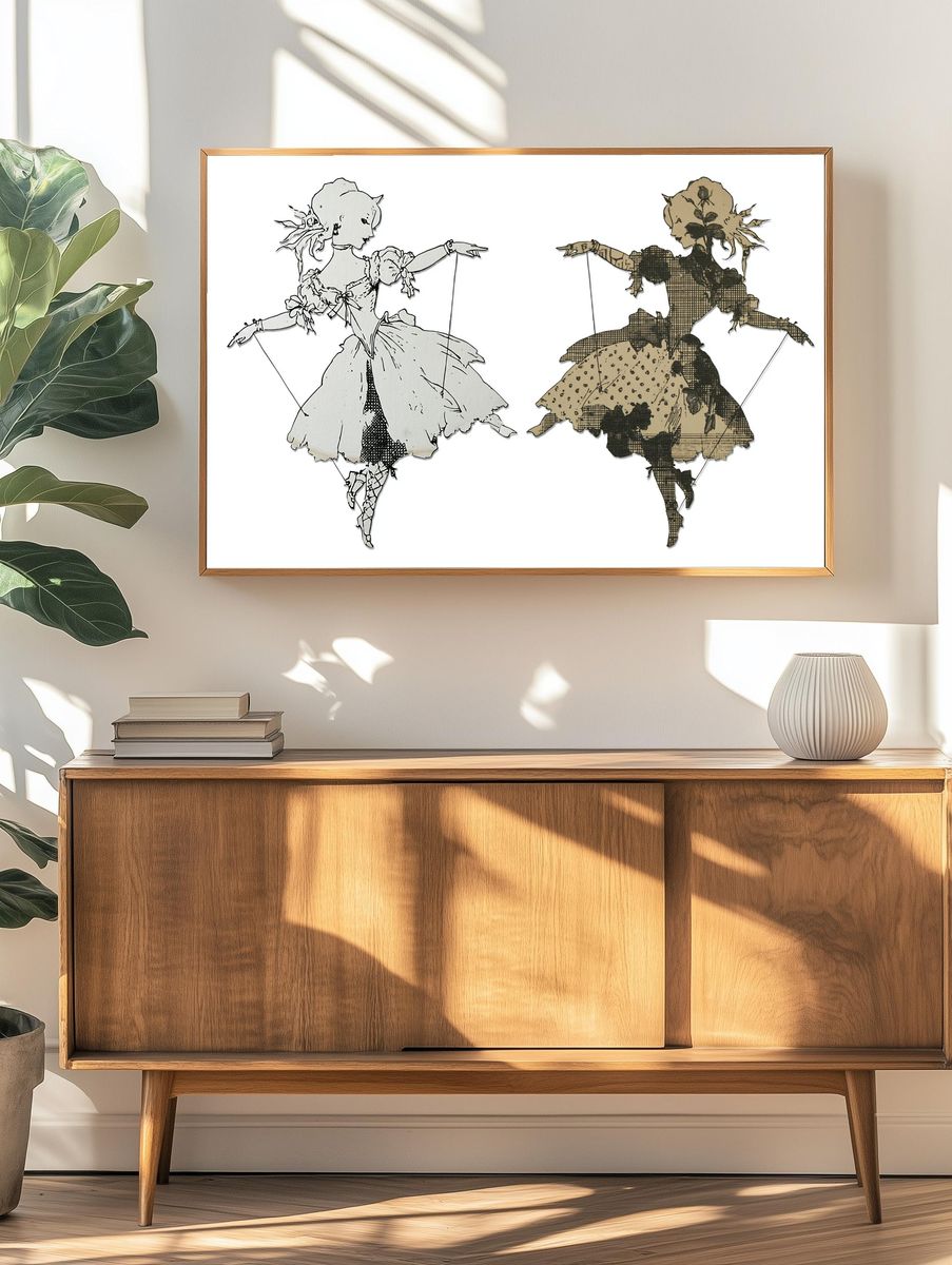 Ballerina Paper Cut Poster. — room view 3