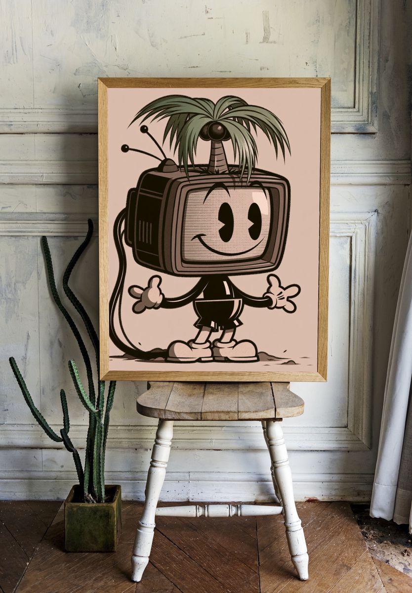 TV Character Cartoon Print. room preview