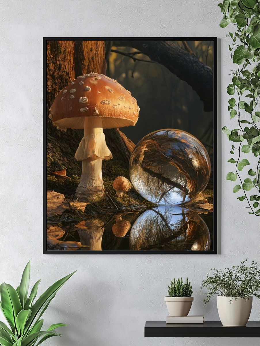 Enchanted Mushroom Forest Print. — room view 4