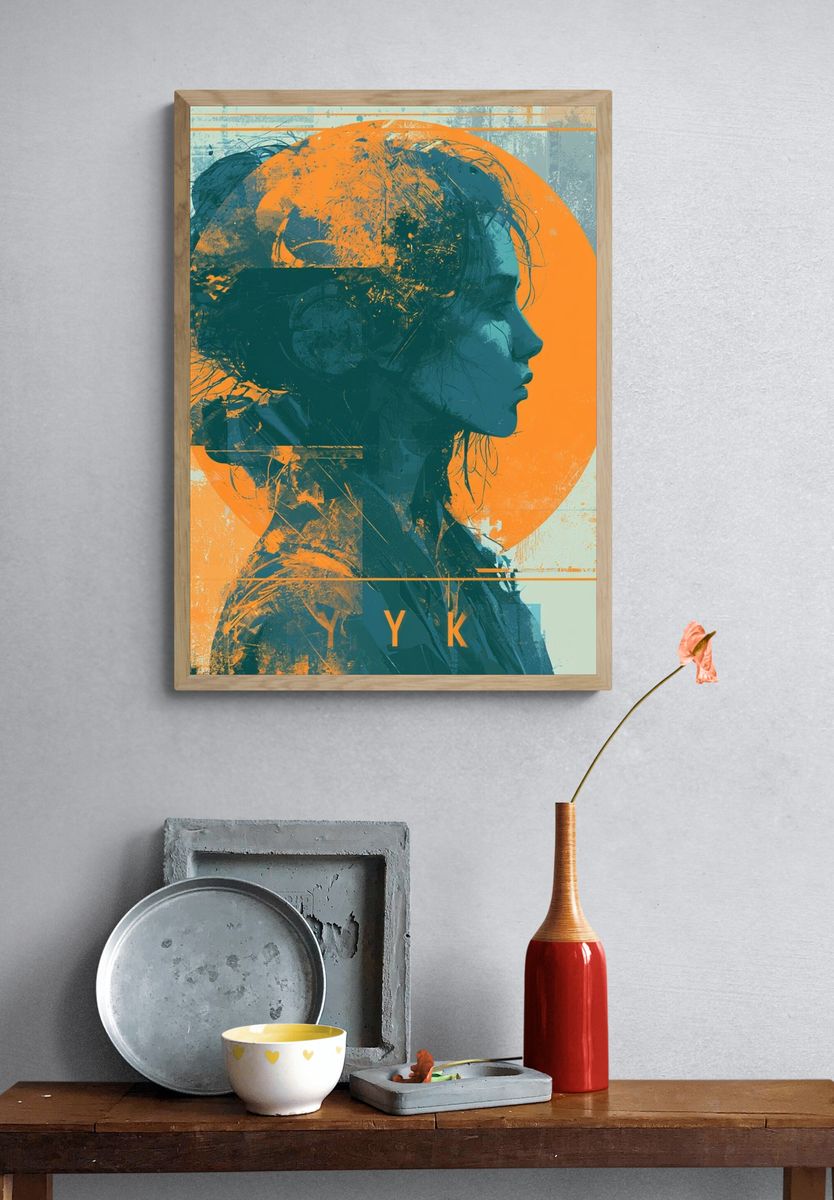 Abstract Profile Silhouette Poster. — room view 3