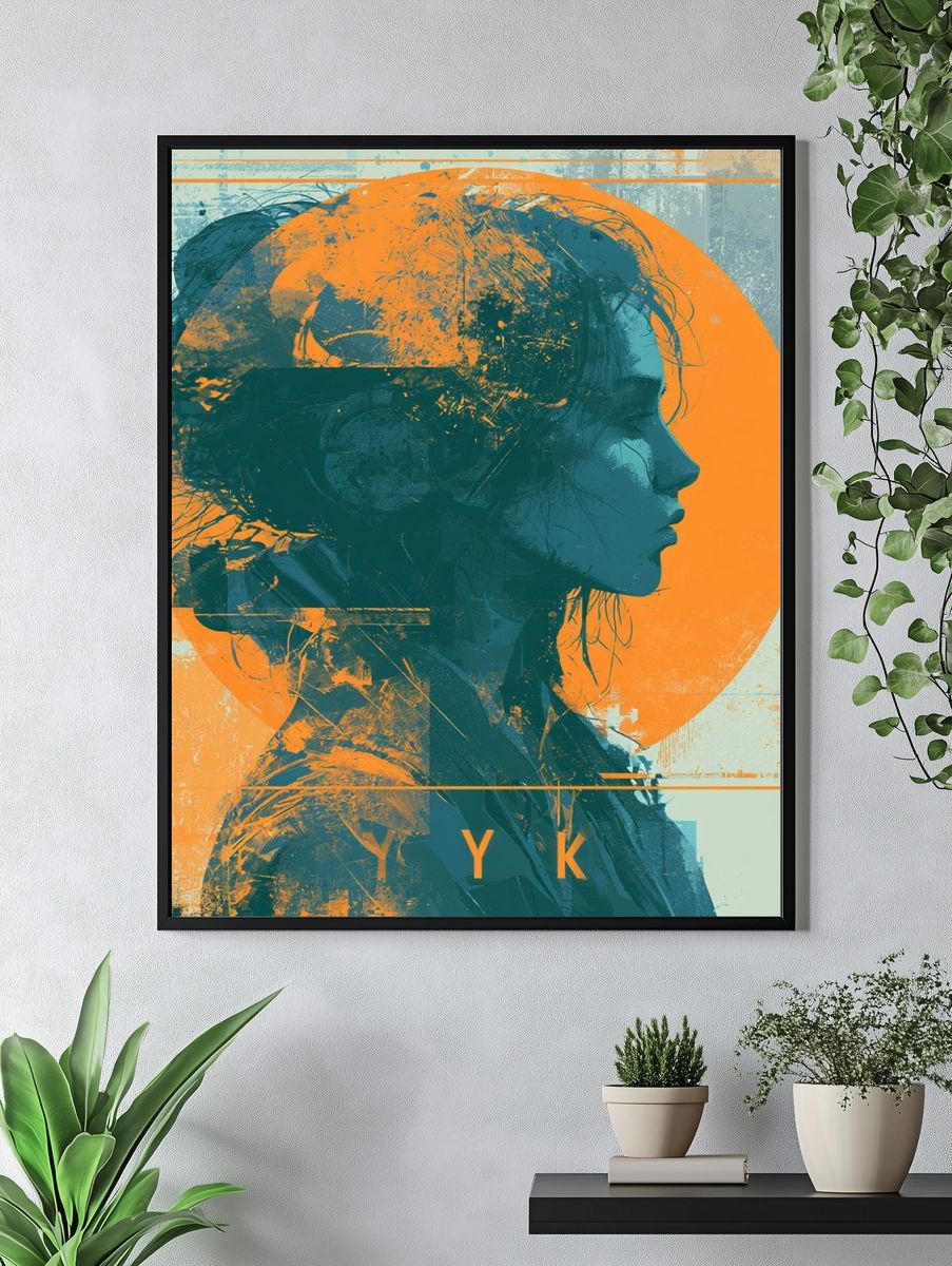 Abstract Profile Silhouette Poster. — room view 4