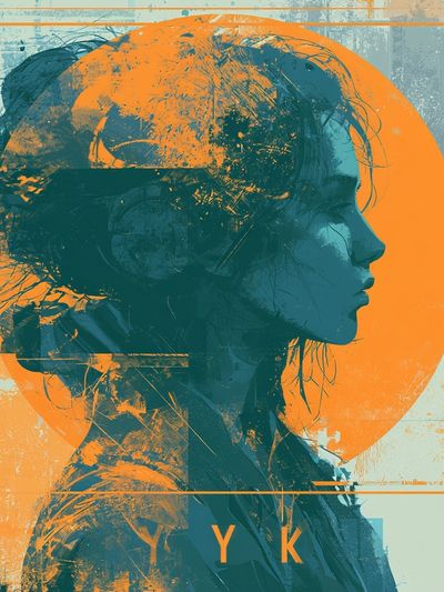 Abstract Profile Silhouette Poster. poster