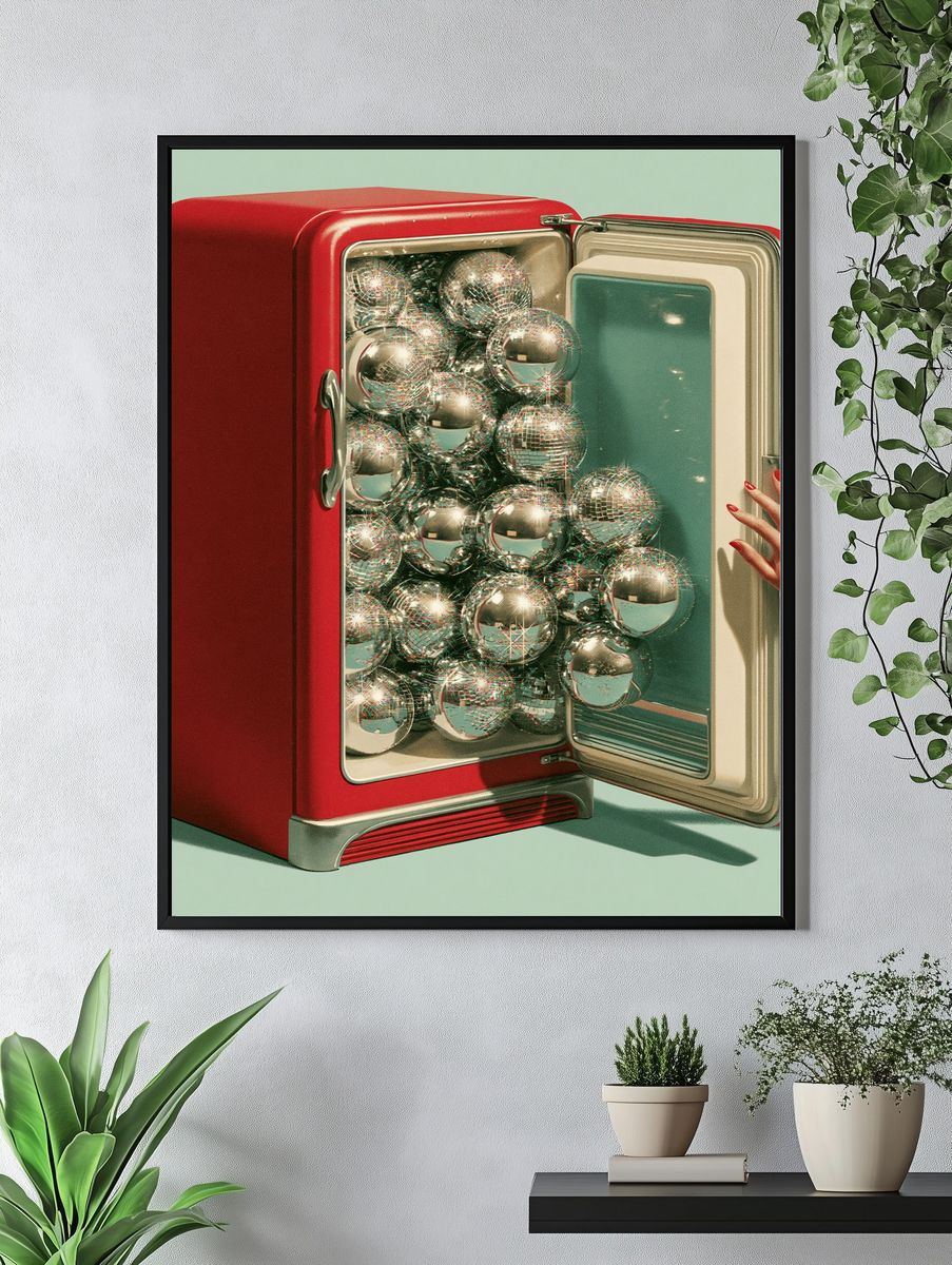 Disco Fridge Surrealism Print. — room view 4