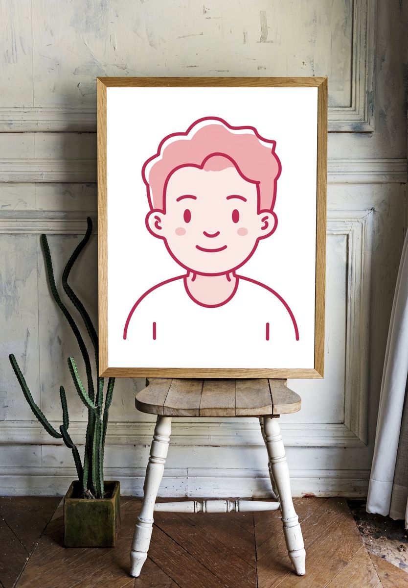 Smiling Boy Illustration Poster. room preview