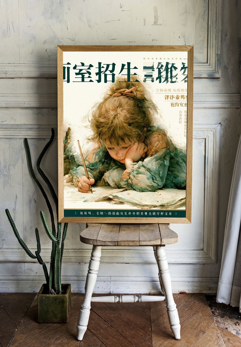 Young Artist Watercolor Poster. — room view 1