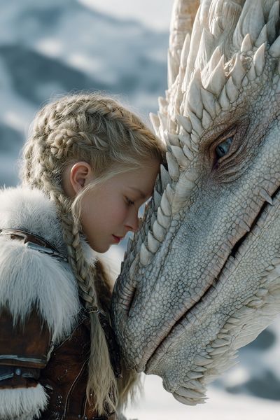 Dragon Bond Fantasy Illustration Poster. poster