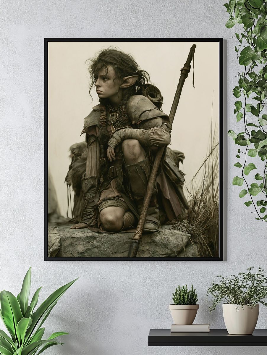 Fantasy Elf Warrior Illustration Poster. — room view 4