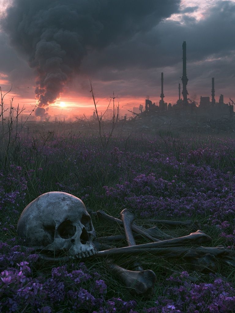 Post-Apocalyptic Sunset Print. poster — illustration art
