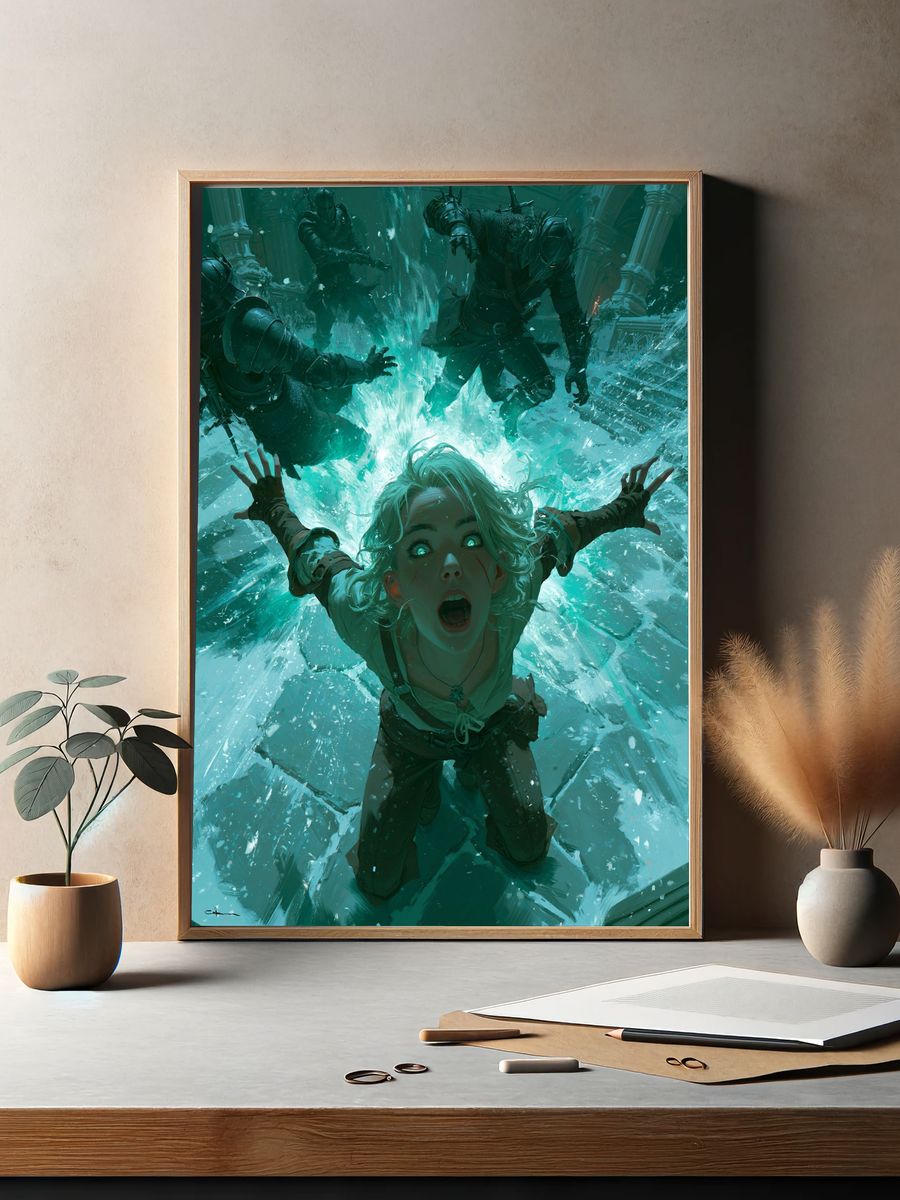 Ice Magic Battle Illustration Poster. — room view 2