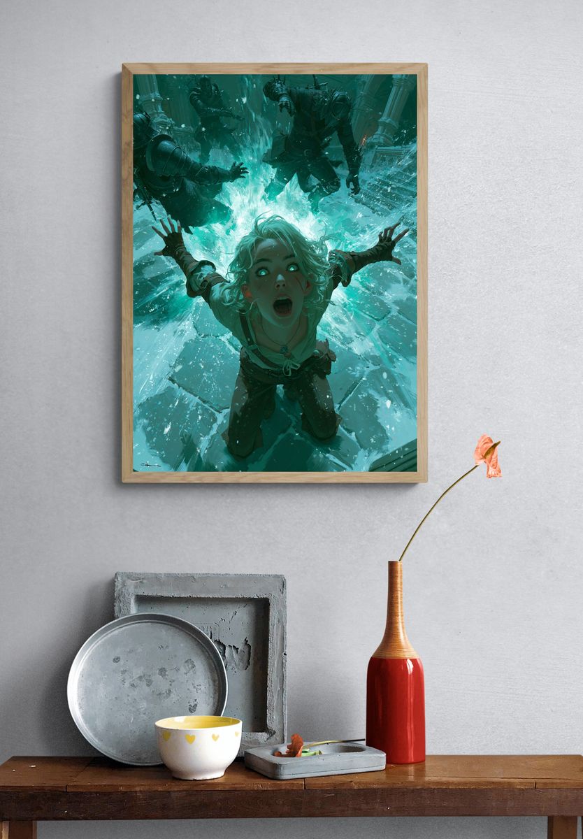 Ice Magic Battle Illustration Poster. — room view 3