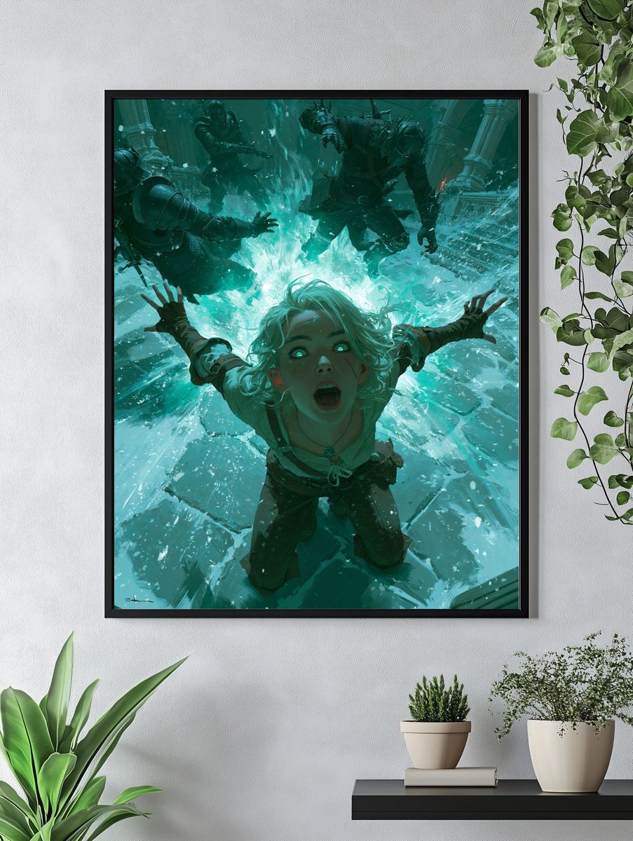 Ice Magic Battle Illustration Poster. — room view 4
