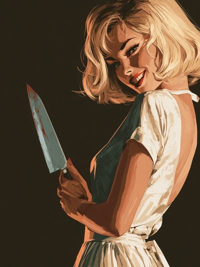 Retro Femme Fatale Illustration Poster. poster