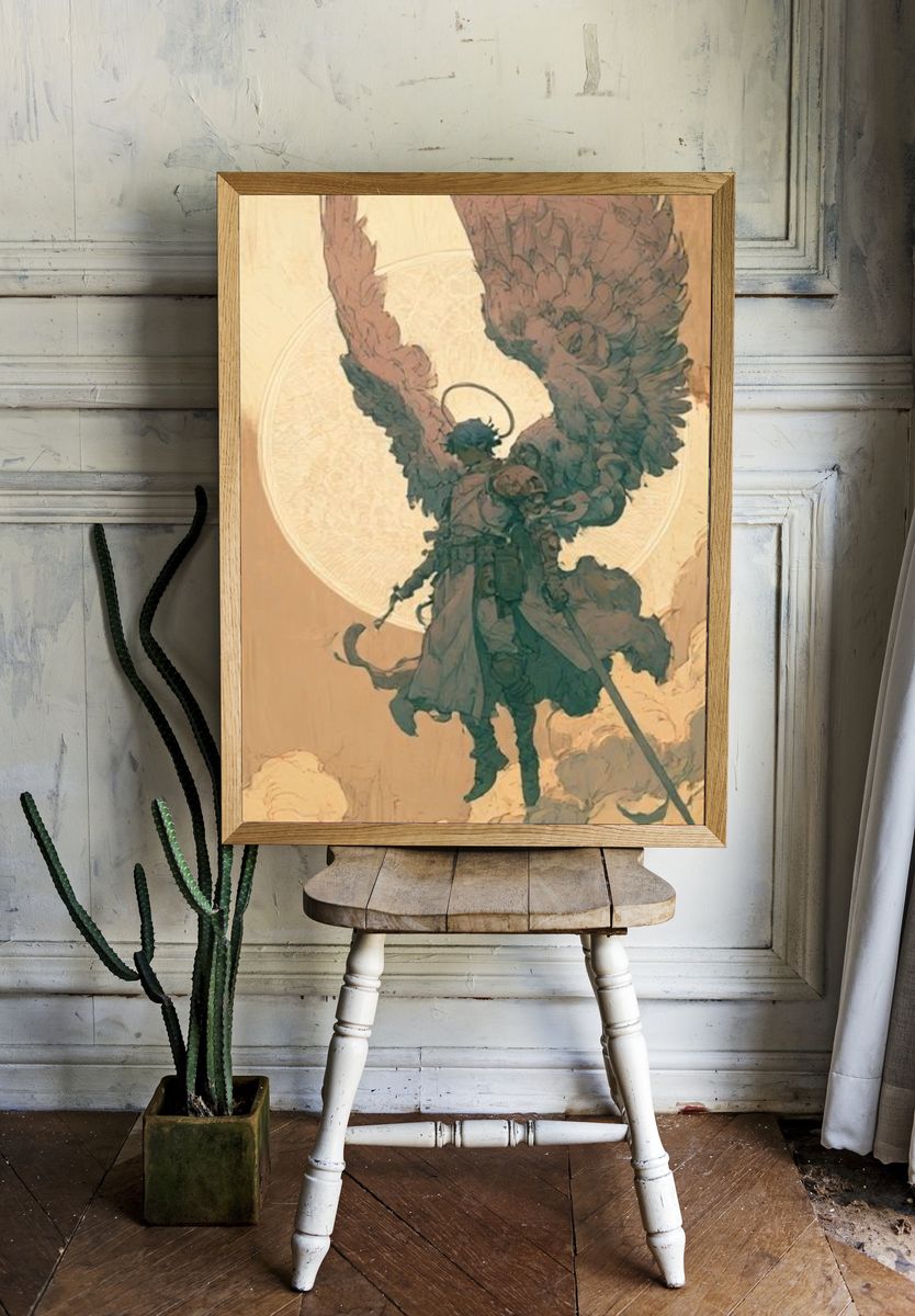 Shaman Wolf Pack Illustration Poster. room preview