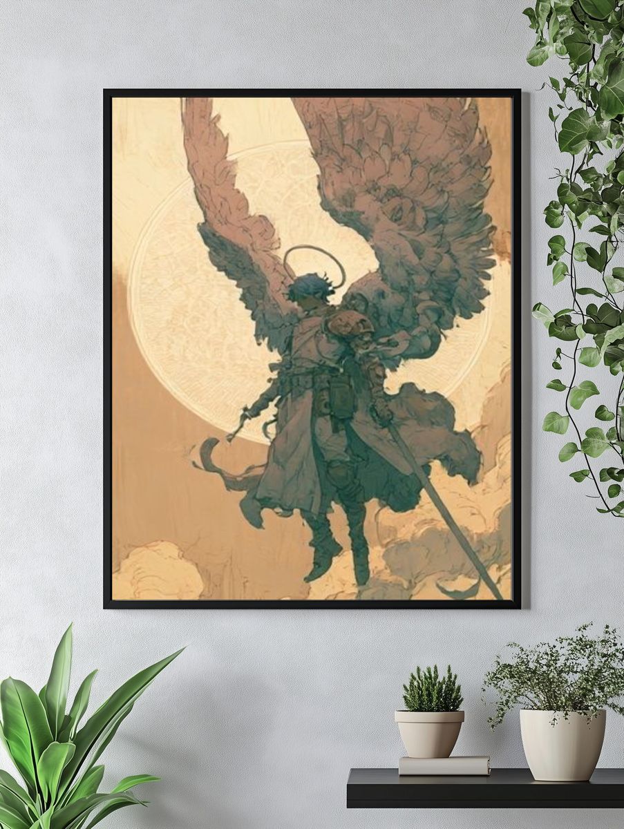 Shaman Wolf Pack Illustration Poster. — room view 4