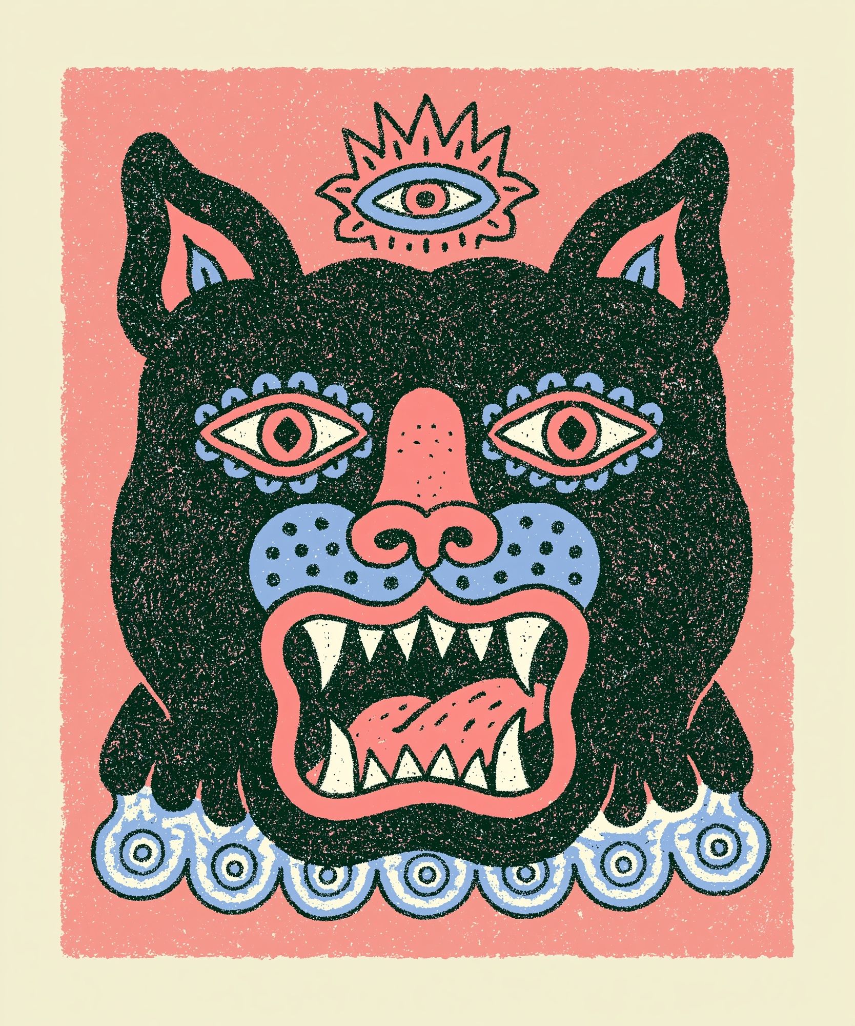 Mystic Cat Illustration Poster. poster — illustration art