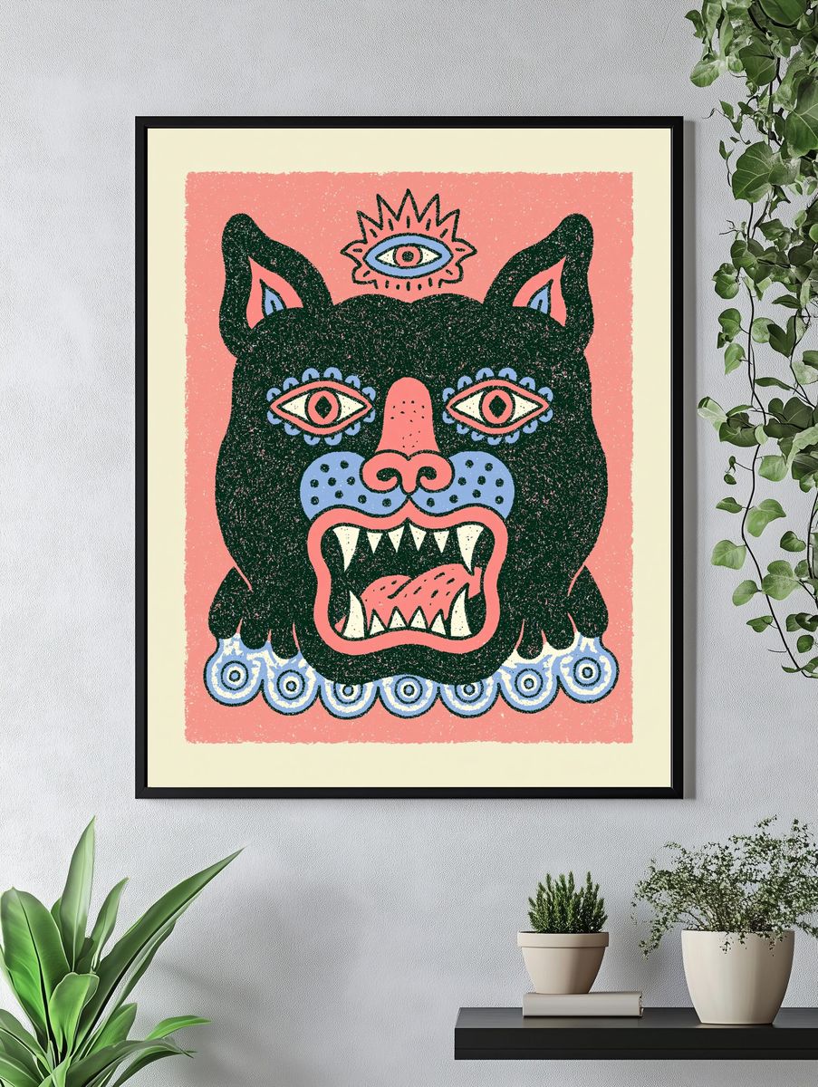Mystic Cat Illustration Poster. — room view 4