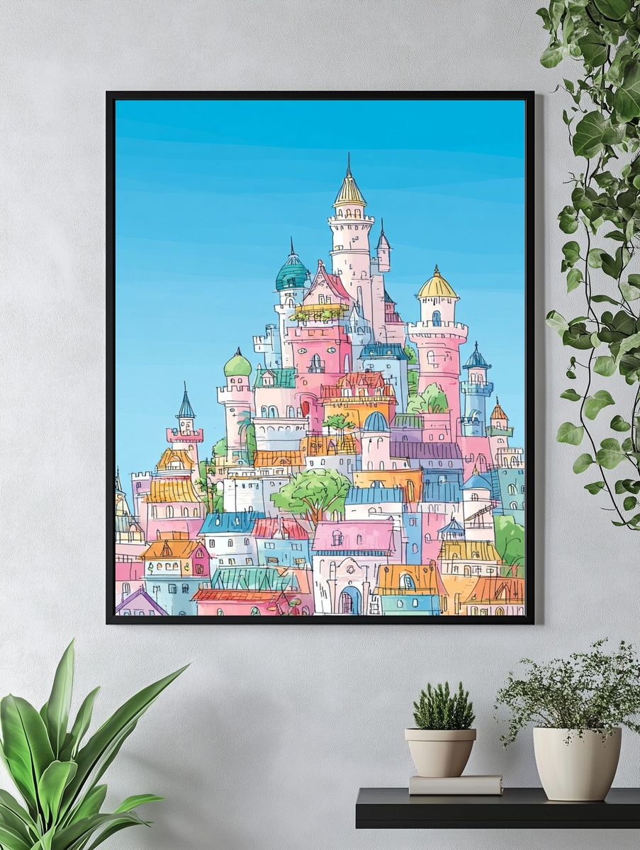 Pastel Storybook Castle Poster. — room view 4