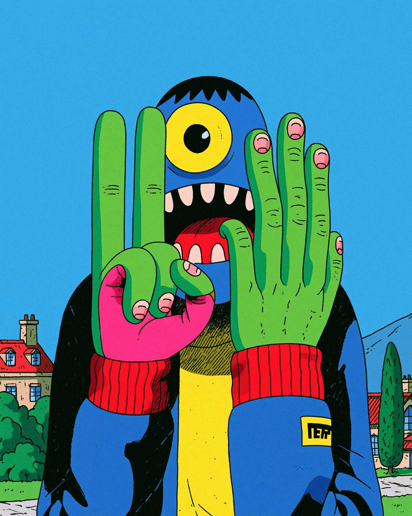 Surreal Monster Illustration Poster. poster detail