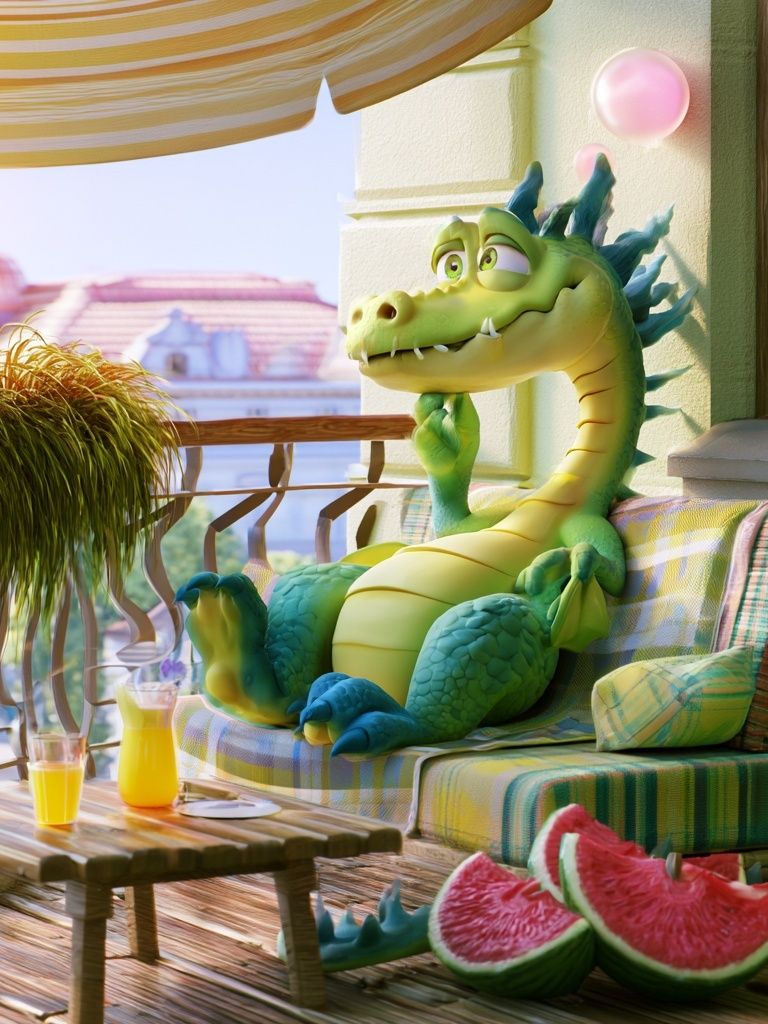 Whimsical Dragon Balcony Poster. poster detail
