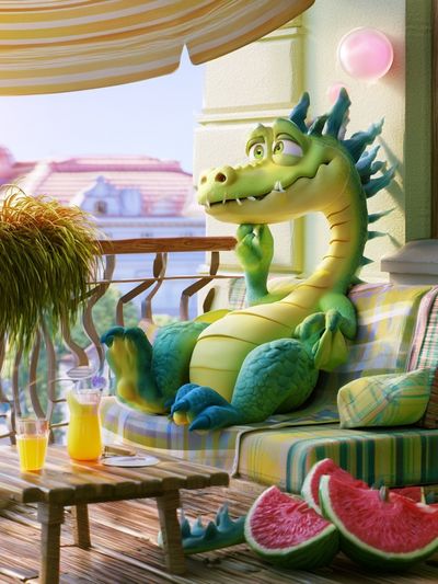 Whimsical Dragon Balcony Poster. poster