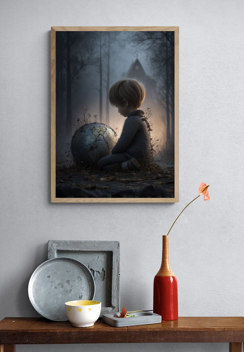 Misty Child and Cracked Orb Print. — room view 3