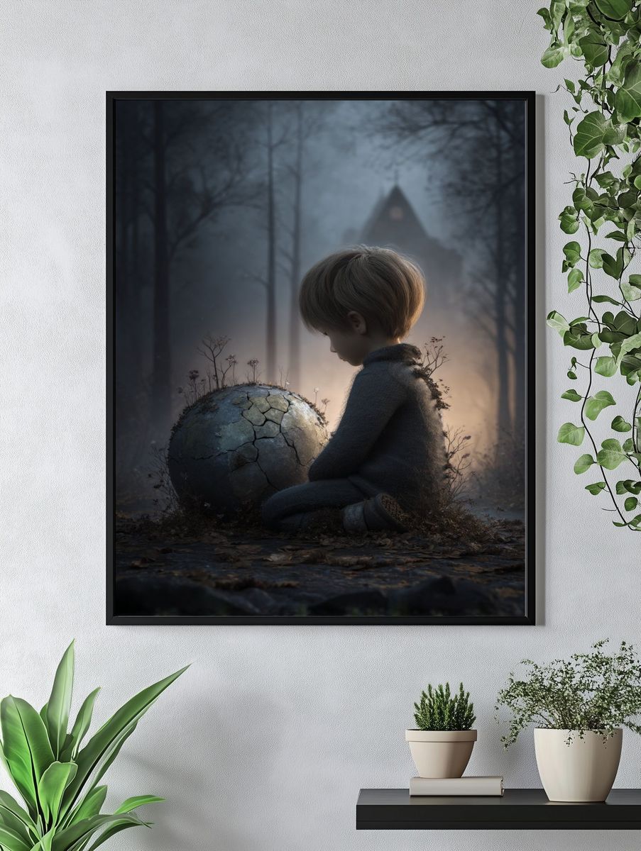 Misty Child and Cracked Orb Print. — room view 4