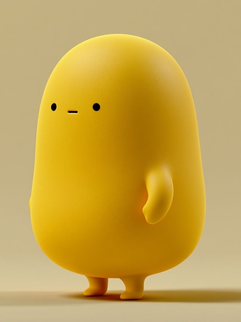 Yellow Character Illustration Poster. poster — illustration art