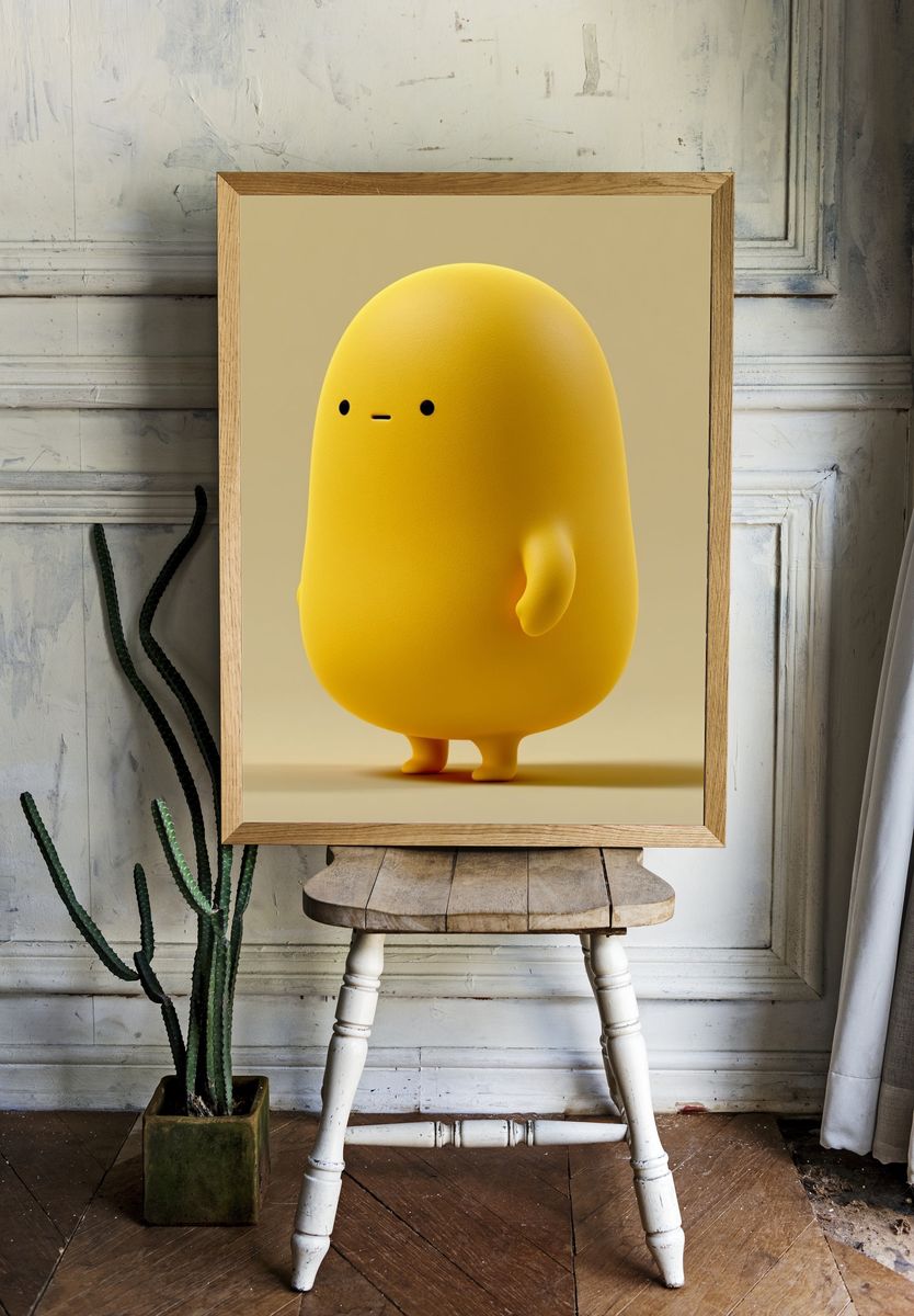 Yellow Character Illustration Poster. room preview