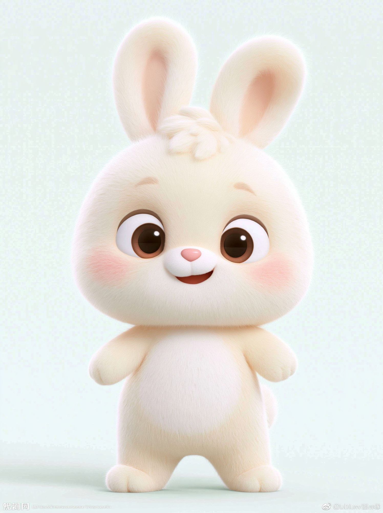 Cute Bunny Illustration Poster. poster detail