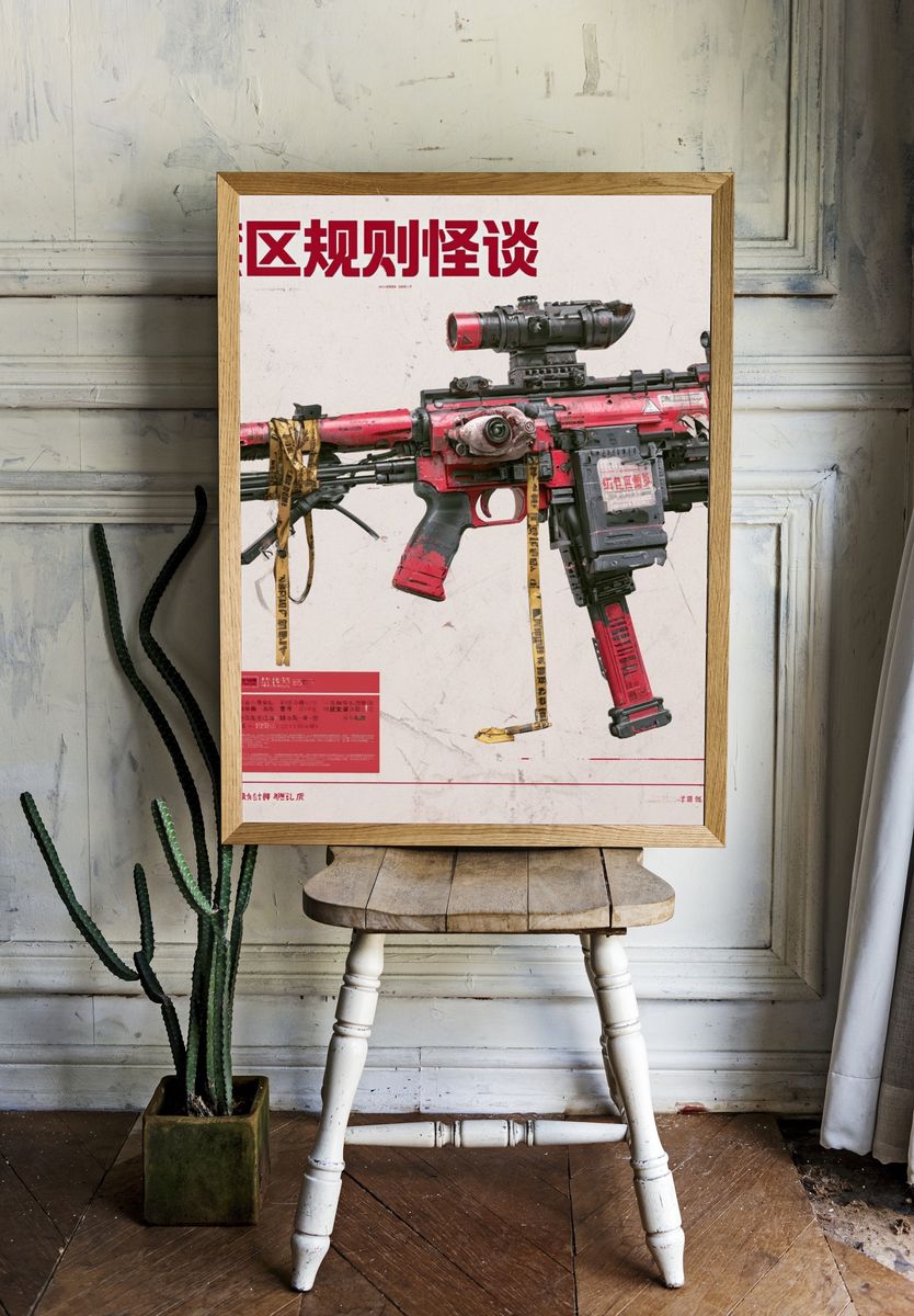 Sci-Fi Rifle Typography Poster. — room view 1