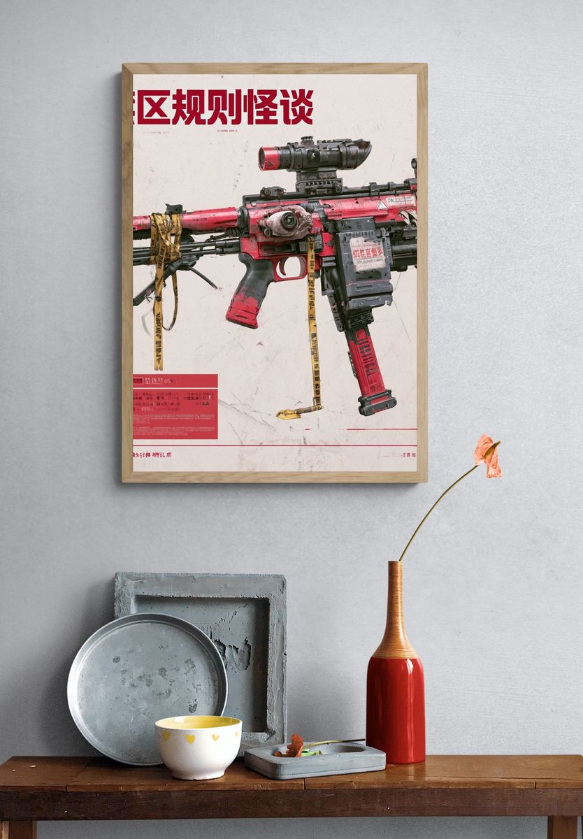 Sci-Fi Rifle Typography Poster. — room view 3