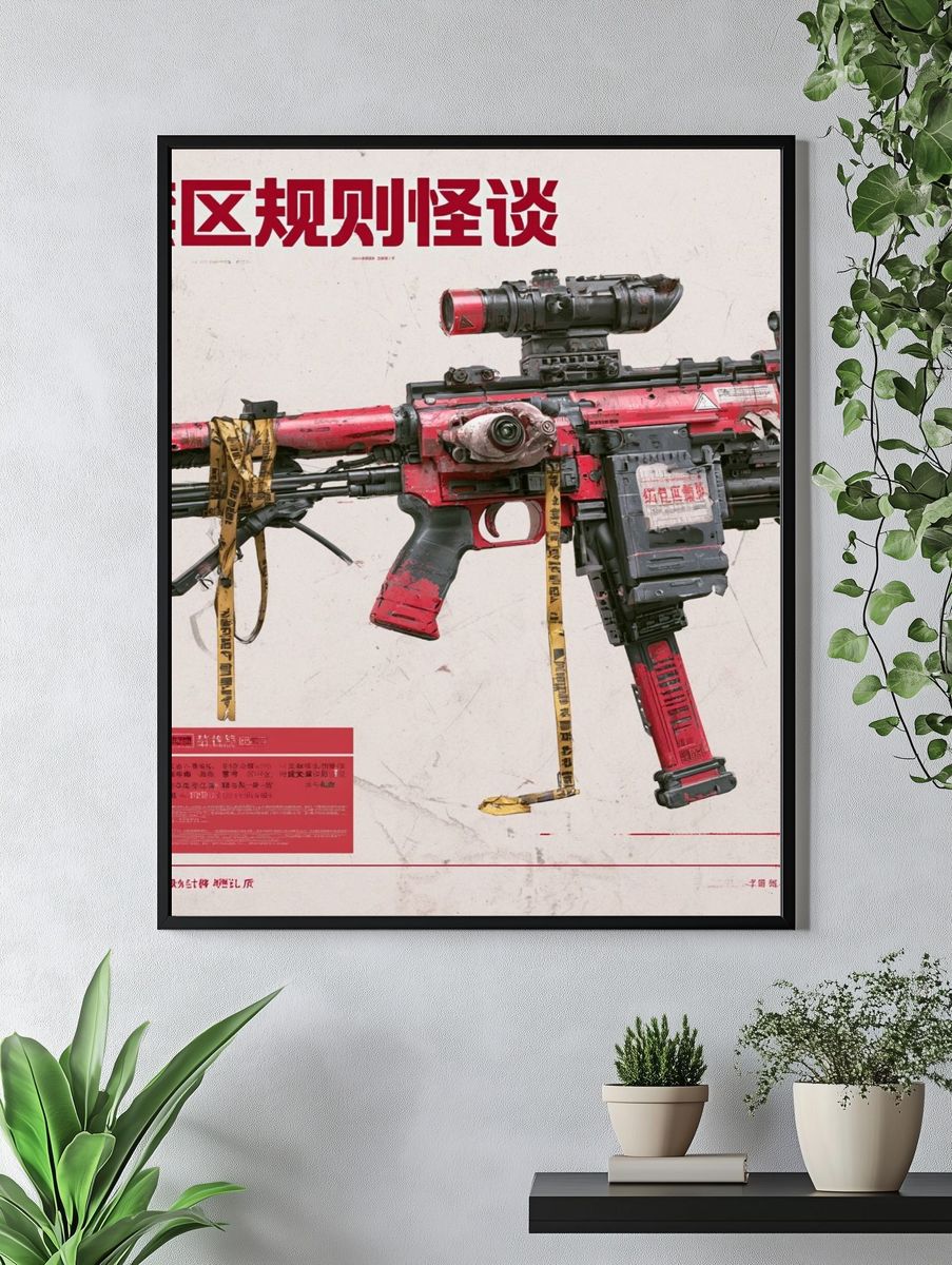 Sci-Fi Rifle Typography Poster. — room view 4
