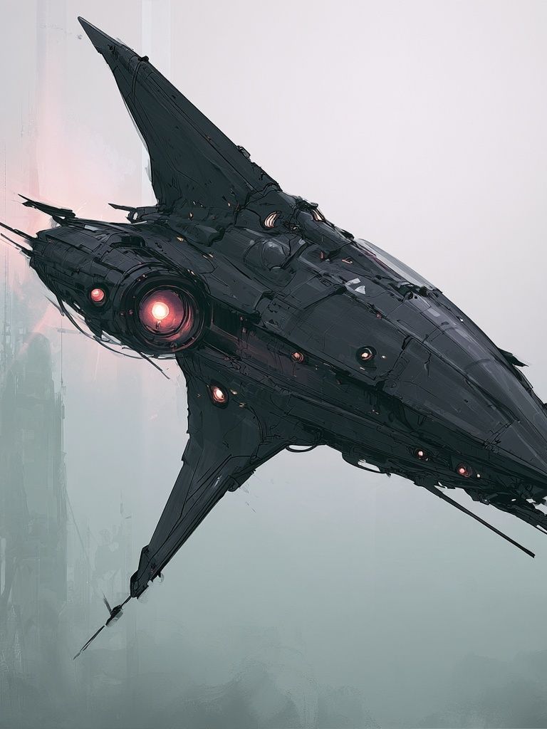 Futuristic Alien Ship Illustration Poster. poster — illustration art