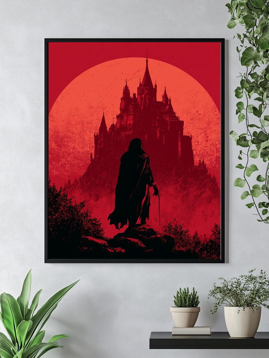 Gothic Castle Silhouette Print. — room view 4