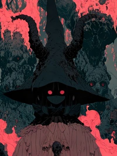 Dark Fantasy Horned Figure Poster.