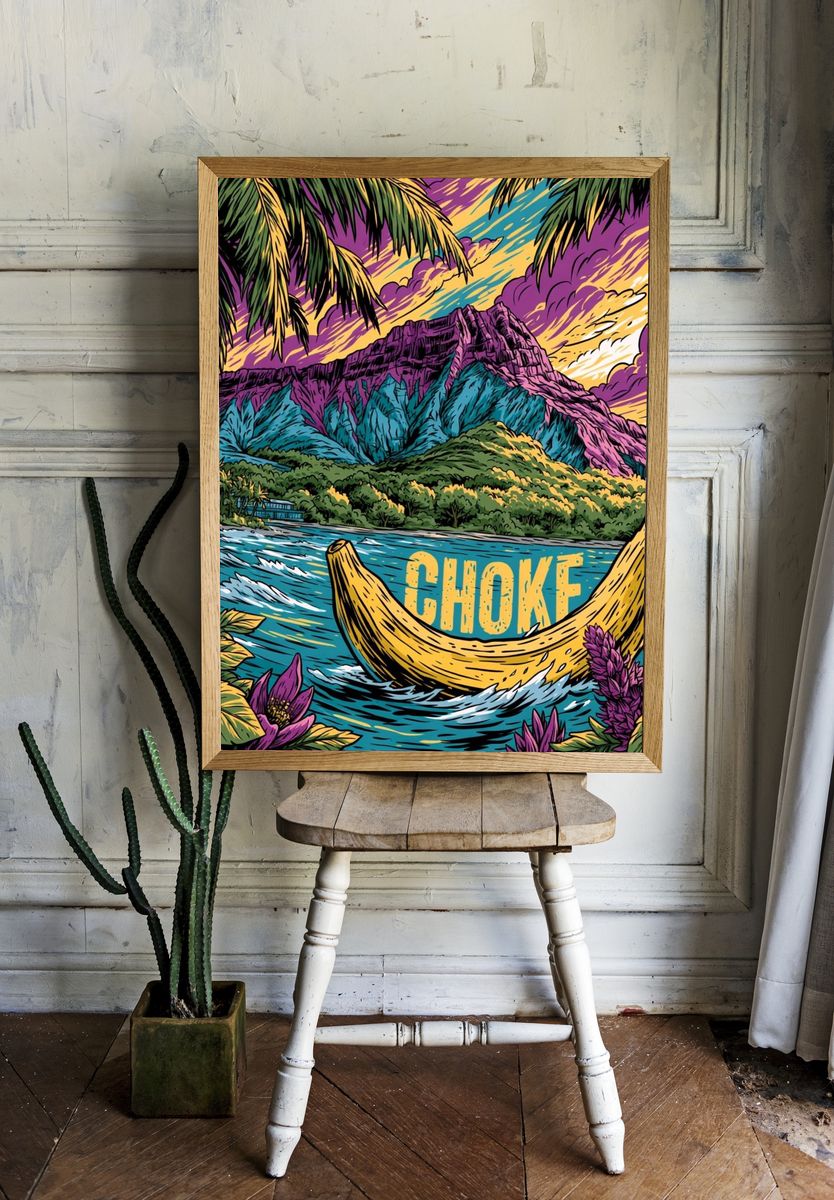 Choke Tropical Surf Poster. room preview
