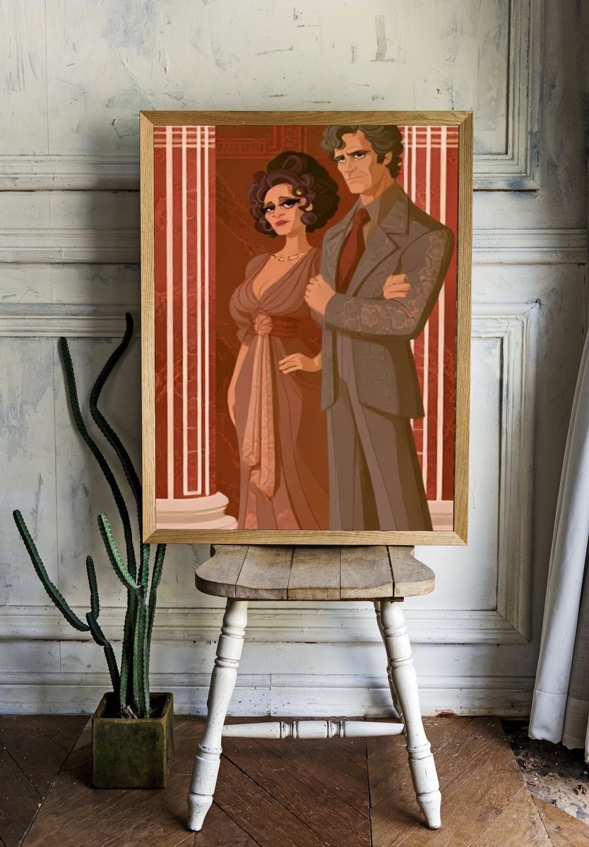 Romantic Couple Illustration Poster. room preview