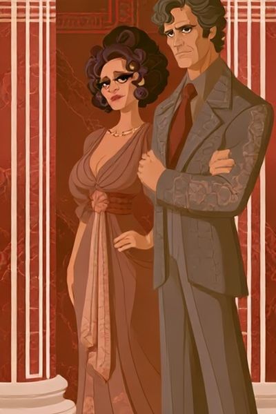 Romantic Couple Illustration Poster.