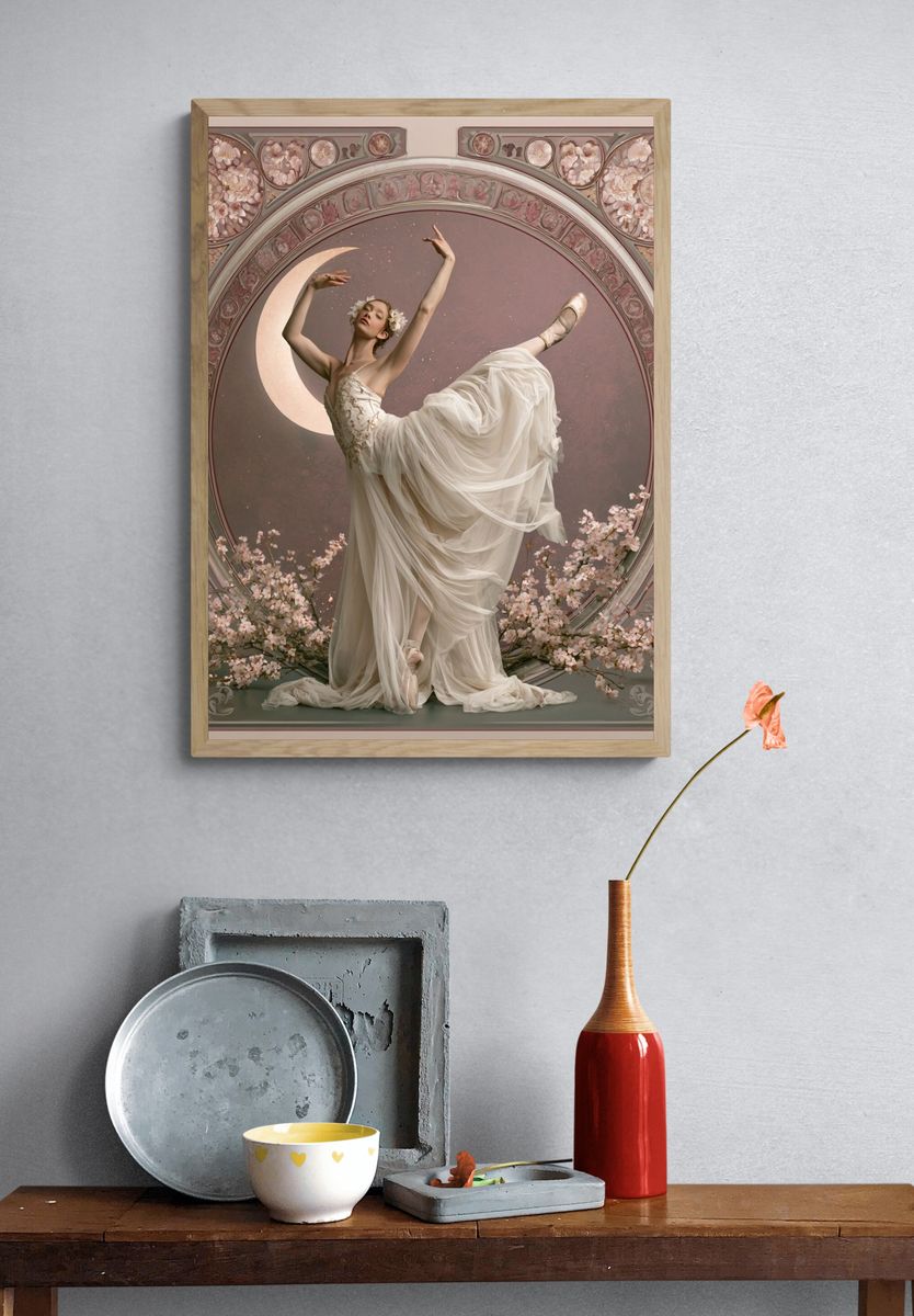 Moonlit Ballerina Vintage Print. — room view 3