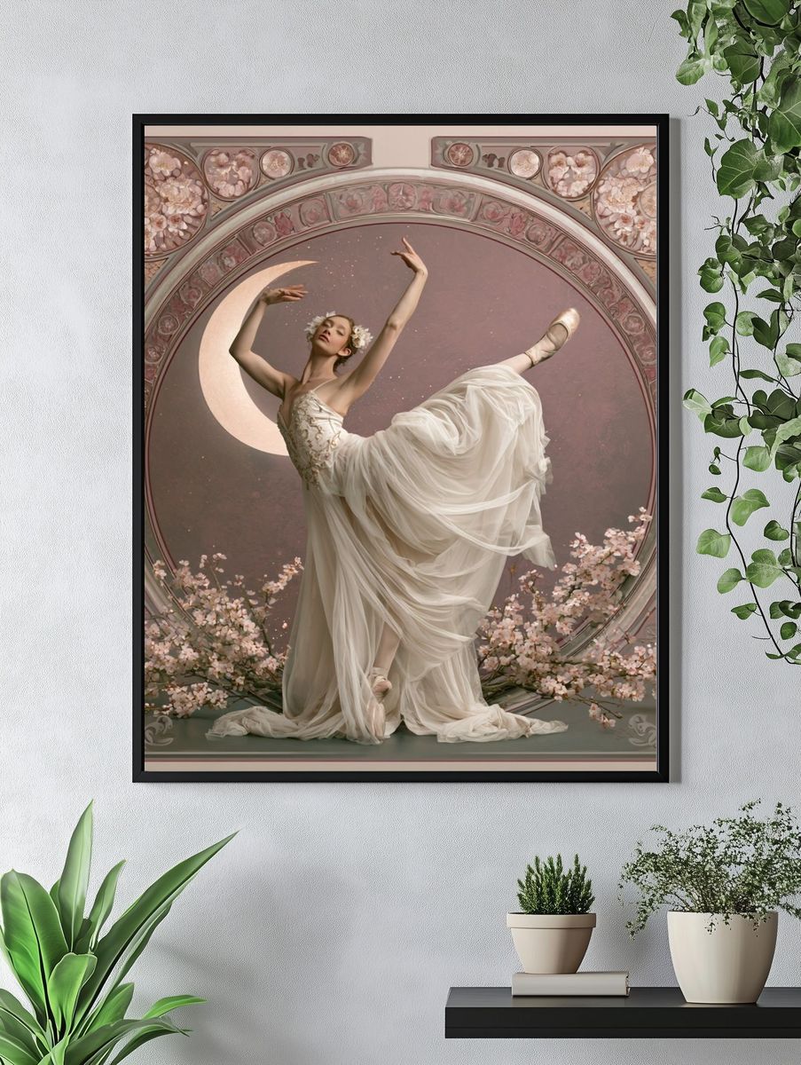 Moonlit Ballerina Vintage Print. — room view 4
