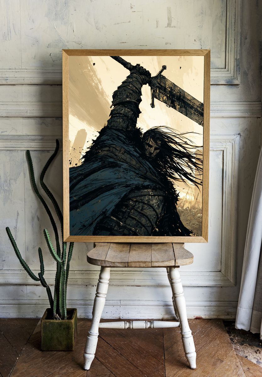 Dark Fantasy Warrior Poster. room preview
