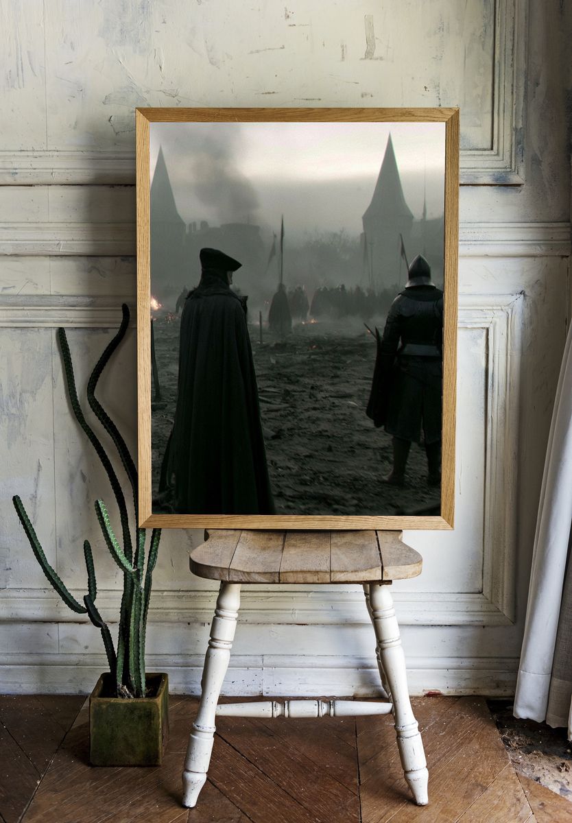Medieval Siege Dark Fantasy Print. — room view 1