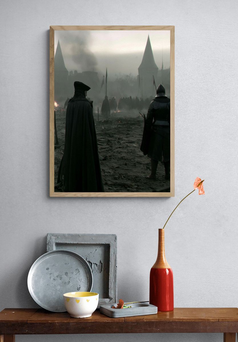 Medieval Siege Dark Fantasy Print. — room view 3