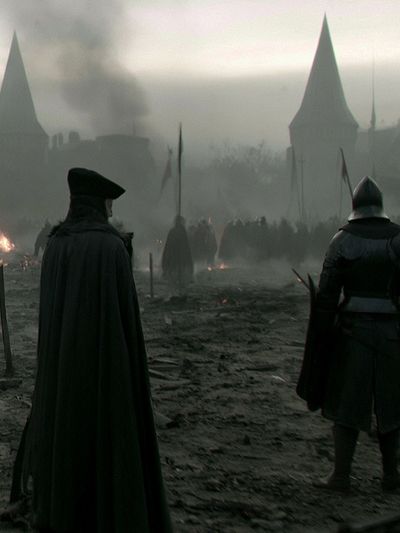 Medieval Siege Dark Fantasy Print. poster