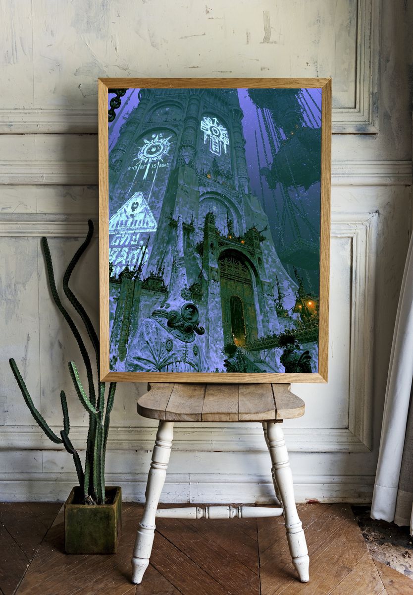 Gothic Sci-Fi Citadel Poster. — room view 1