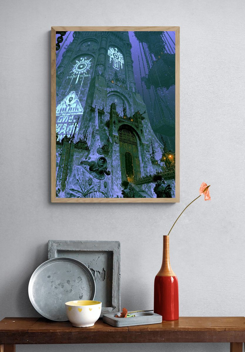 Gothic Sci-Fi Citadel Poster. — room view 3