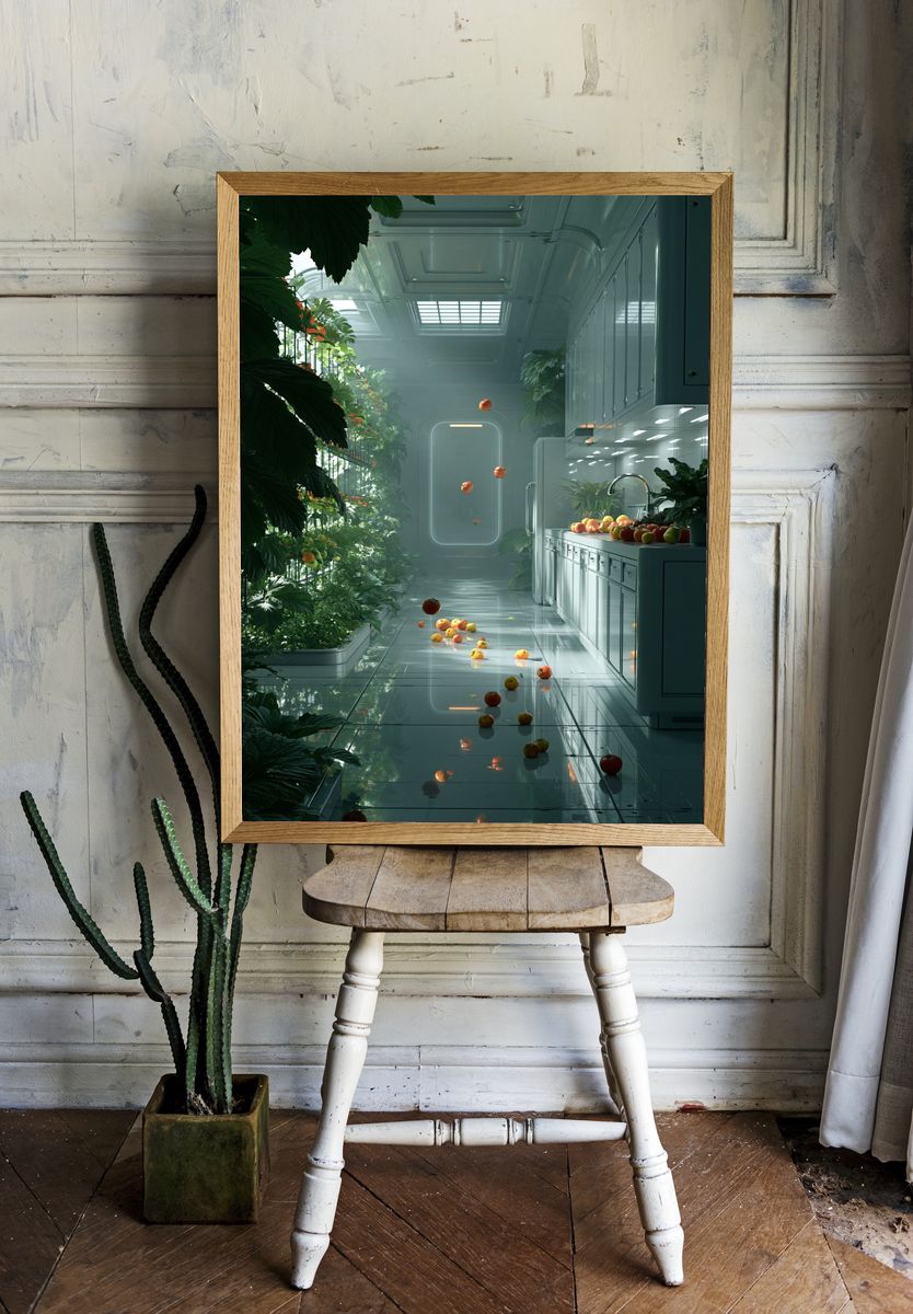 Futuristic Greenhouse Kitchen Print. room preview