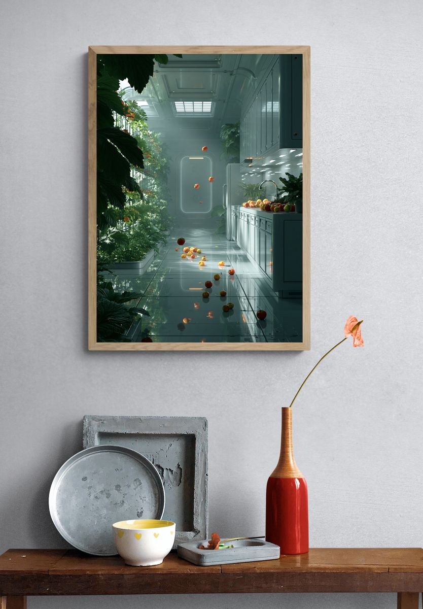 Futuristic Greenhouse Kitchen Print. — room view 3