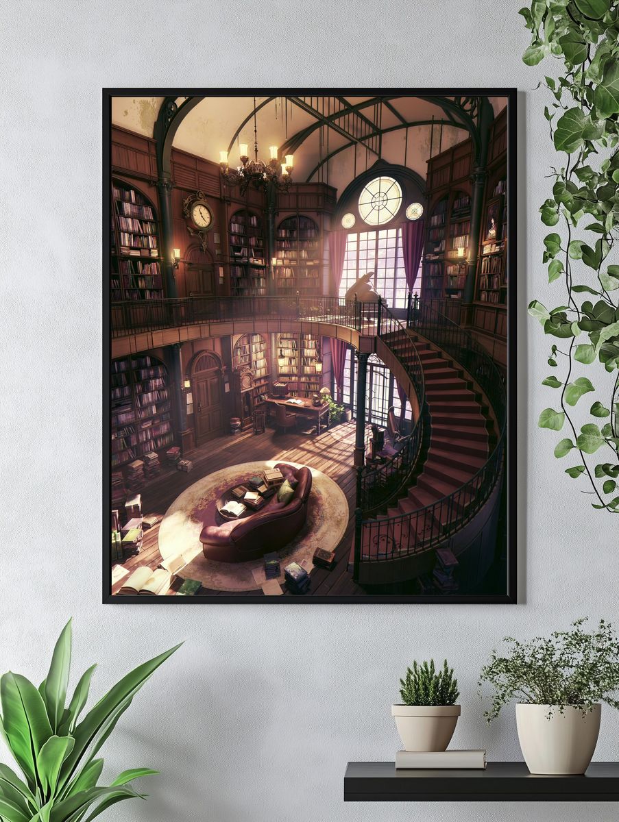 Ornate Dragon Staff Fantasy Print. — room view 4